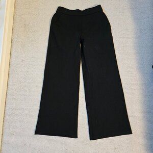 SPANX Ponte Wide Leg Pants Black Medium Petite MP Office Casual Pull-On